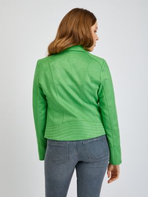 Semišová kožená bunda Orsay zelená