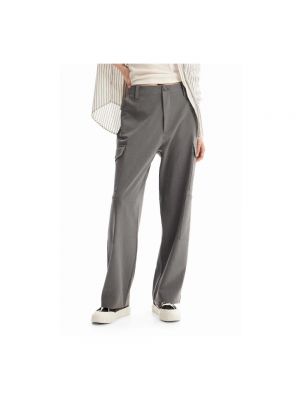Pantaloni con cerniera Desigual grigio
