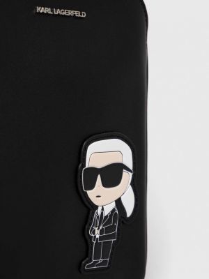 Кожаная поясная сумка Karl Lagerfeld черная