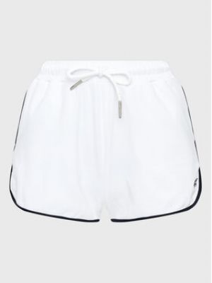 Shorts de sport à rayures Superdry blanc