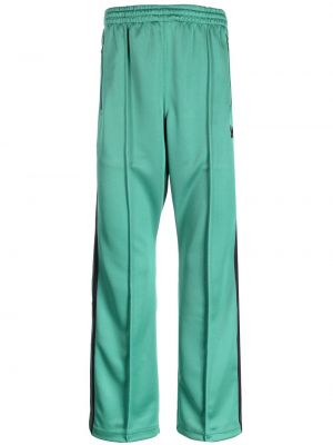 Pantaloni cu broderie Needles verde