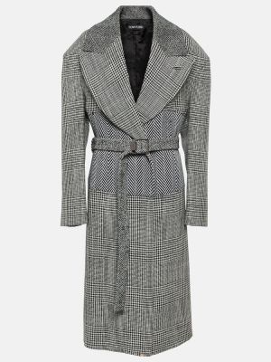 Vlněný kabát Tom Ford šedý