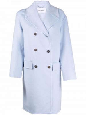 Kabát s knoflíky Ferragamo modrý