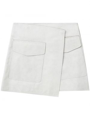 Асиметрична кожена пола Helmut Lang бяло