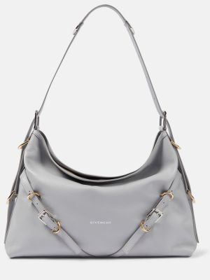 Kožená kabelka Givenchy sivá