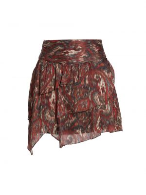Шелковая юбка мини с принтом Iro красная