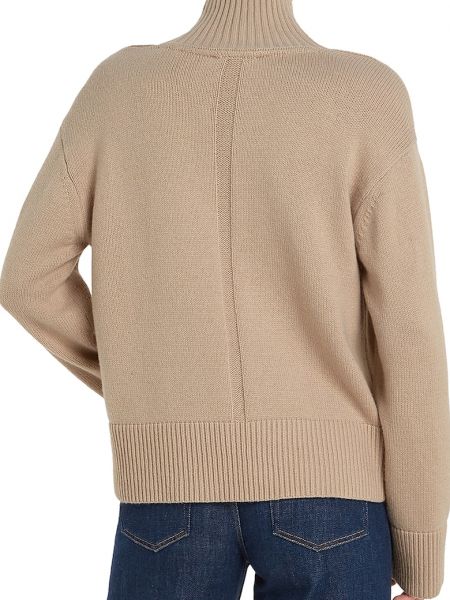 Шерстяной свитер с высоким воротником Tommy Hilfiger коричневый