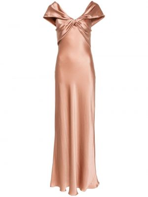 Сатенена коктейлна рокля с панделка Alberta Ferretti
