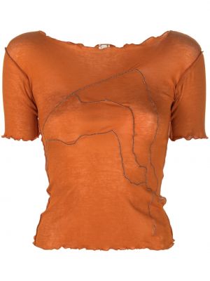 Тениска бродирана Baserange оранжево
