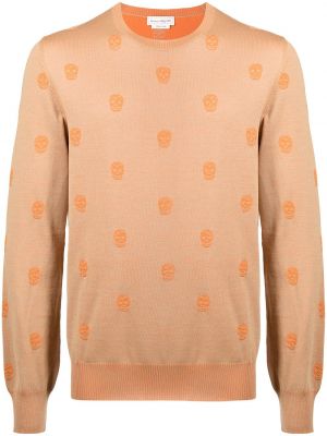 Вълнен пуловер Alexander Mcqueen оранжево