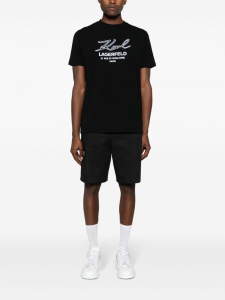 T-shirt en coton avec applique Karl Lagerfeld noir