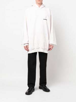 Bluza z kapturem oversize Balenciaga biała
