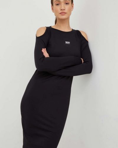 Dkny ruha fekete, midi, egyenes
