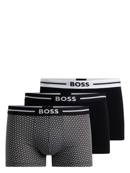 Baskılı boxer külot Boss mavi