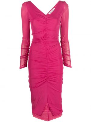 Миди рокля Dvf Diane Von Furstenberg розово