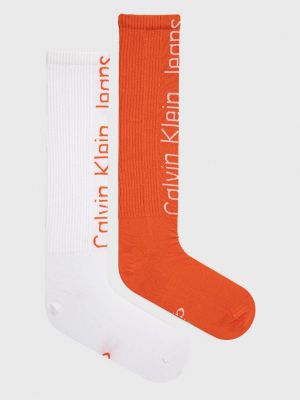 Чорапи Calvin Klein оранжево