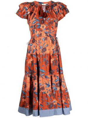 Trykt floral dress Ulla Johnson oransje