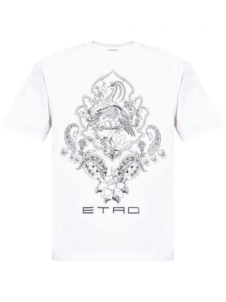 Kokvilnas t-krekls ar apdruku Etro balts
