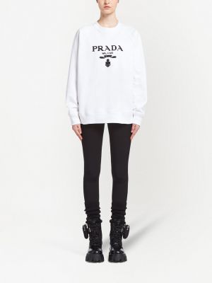 Sweatshirt mit print Prada weiß
