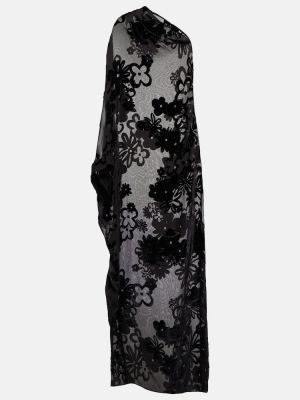 Макси рокля на цветя Tom Ford черно