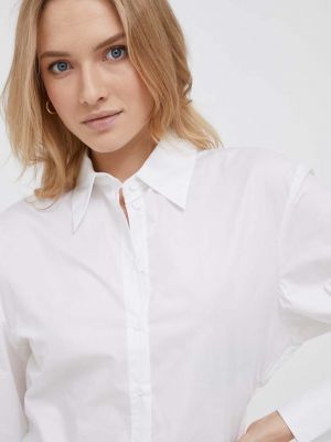 Bavlněné tričko relaxed fit Sisley bílé