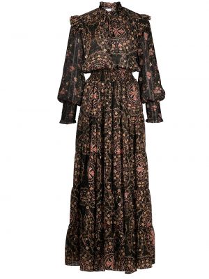 Sukienka długa z printem Misa Los Angeles, сzarny