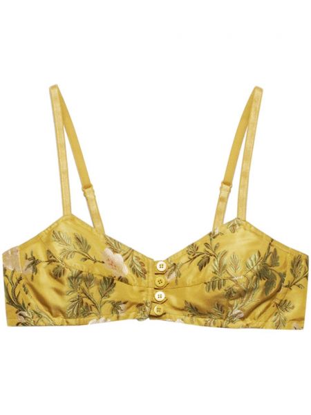 Jakardi kukka- silkki bralette Prada keltainen