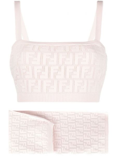 Strikket skjørt Fendi rosa