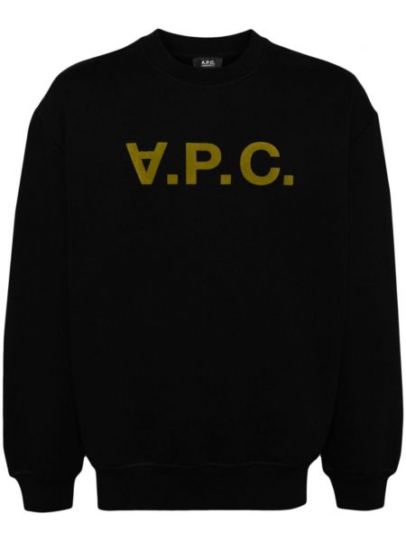 Rund hals sweatshirt med rund hals A.p.c. sort