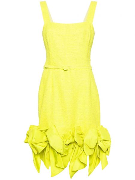 Sukienka mini z kokardką oversize Oscar De La Renta żółta