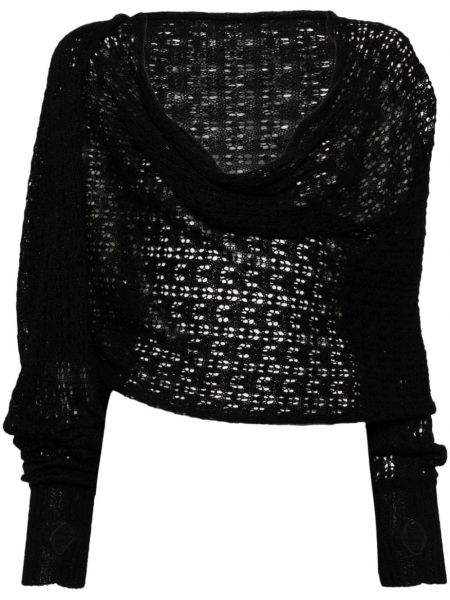 Strickpullover mit drapierungen Yohji Yamamoto schwarz