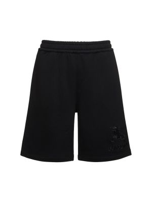 Pantalones cortos con bordado de tela jersey Burberry negro
