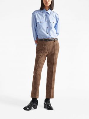Vlněné rovné kalhoty Prada