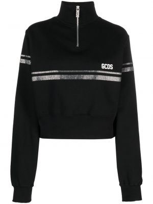 Sweatshirt mit print mit kristallen Gcds schwarz