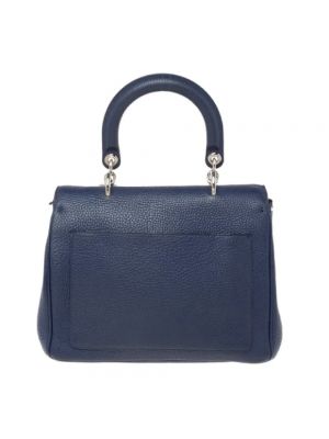 Bolsa de hombro de cuero Dior Vintage azul