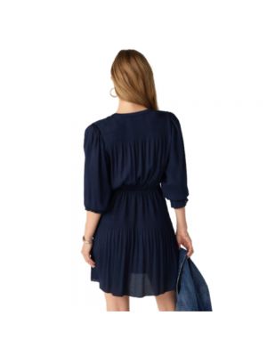 Mini vestido con escote v manga larga Ba&sh azul