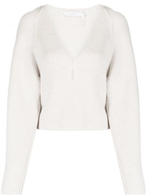 Пуловер с v-образно деколте Iro бяло