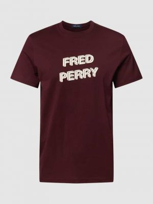 Koszulka z nadrukiem Fred Perry bordowa