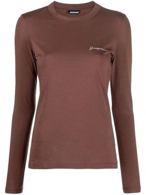 T-shirt brodé Jacquemus marron
