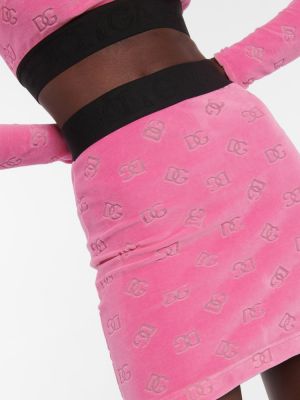 Βαμβακερή φούστα mini Dolce&gabbana ροζ