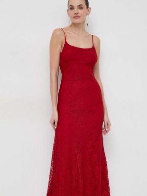 Dlouhé šaty Bardot červené