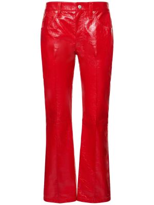 Pantaloni din piele Gucci roșu