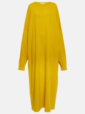 Sukienka długa z kaszmiru Extreme Cashmere żółta
