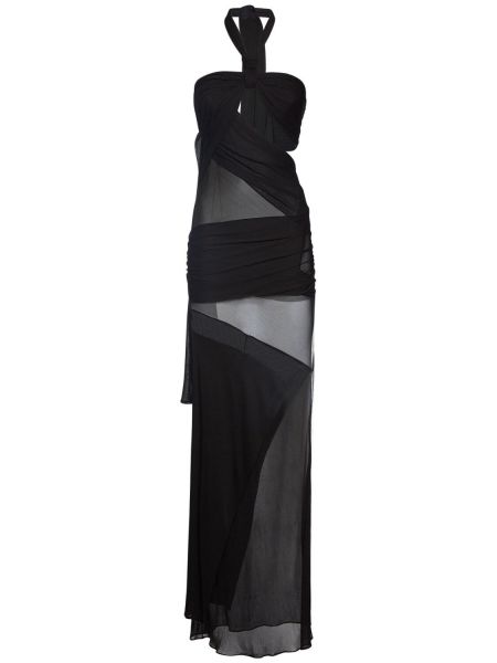 Krepové dlouhé šaty Tom Ford čierna