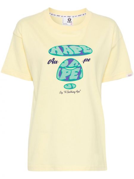 Βαμβακερή μπλούζα με σχέδιο Aape By *a Bathing Ape® κίτρινο