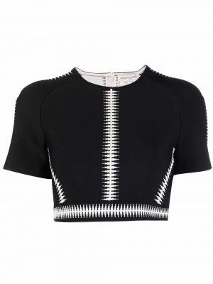 Brodert t-skjorte Alexander Mcqueen svart