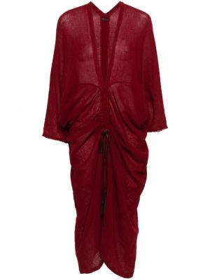 Pamučna midi haljina Caravana crvena