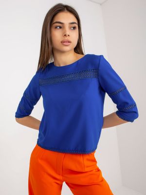 Ažúrová bluza Fashionhunters modra