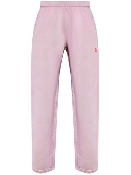 Pantaloni sport din bumbac cu imagine Alexander Wang roz