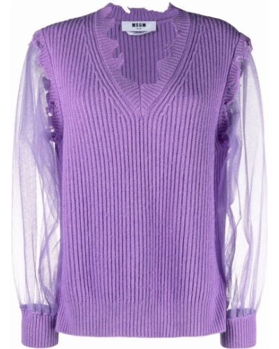 Jersey de punto de tela jersey Msgm violeta